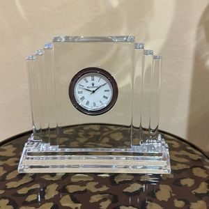 Geometrical shaped Waterford, crystal clock